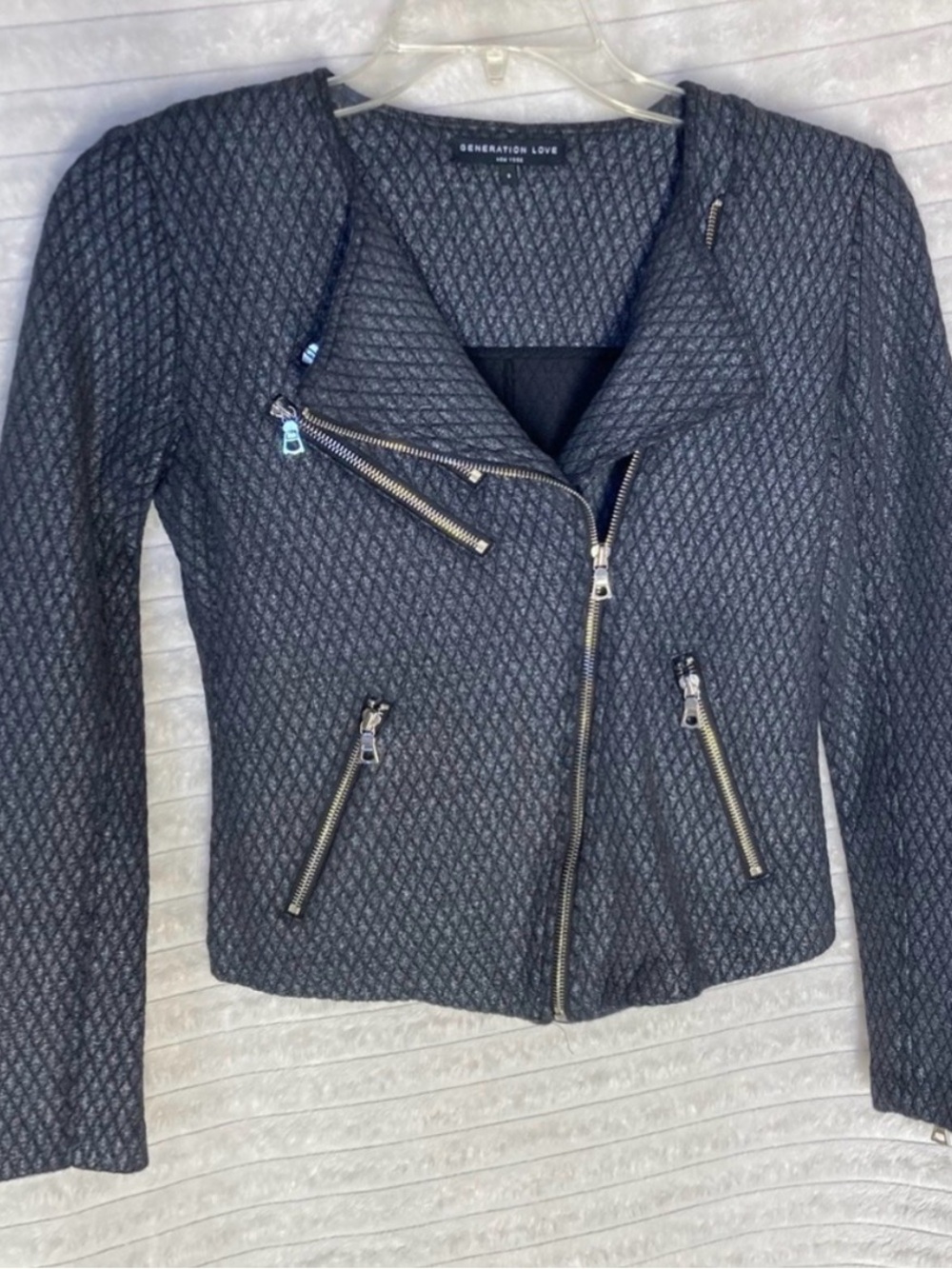 Generation Love NWT New York Crop Quilted Moto Jacket. Size xs